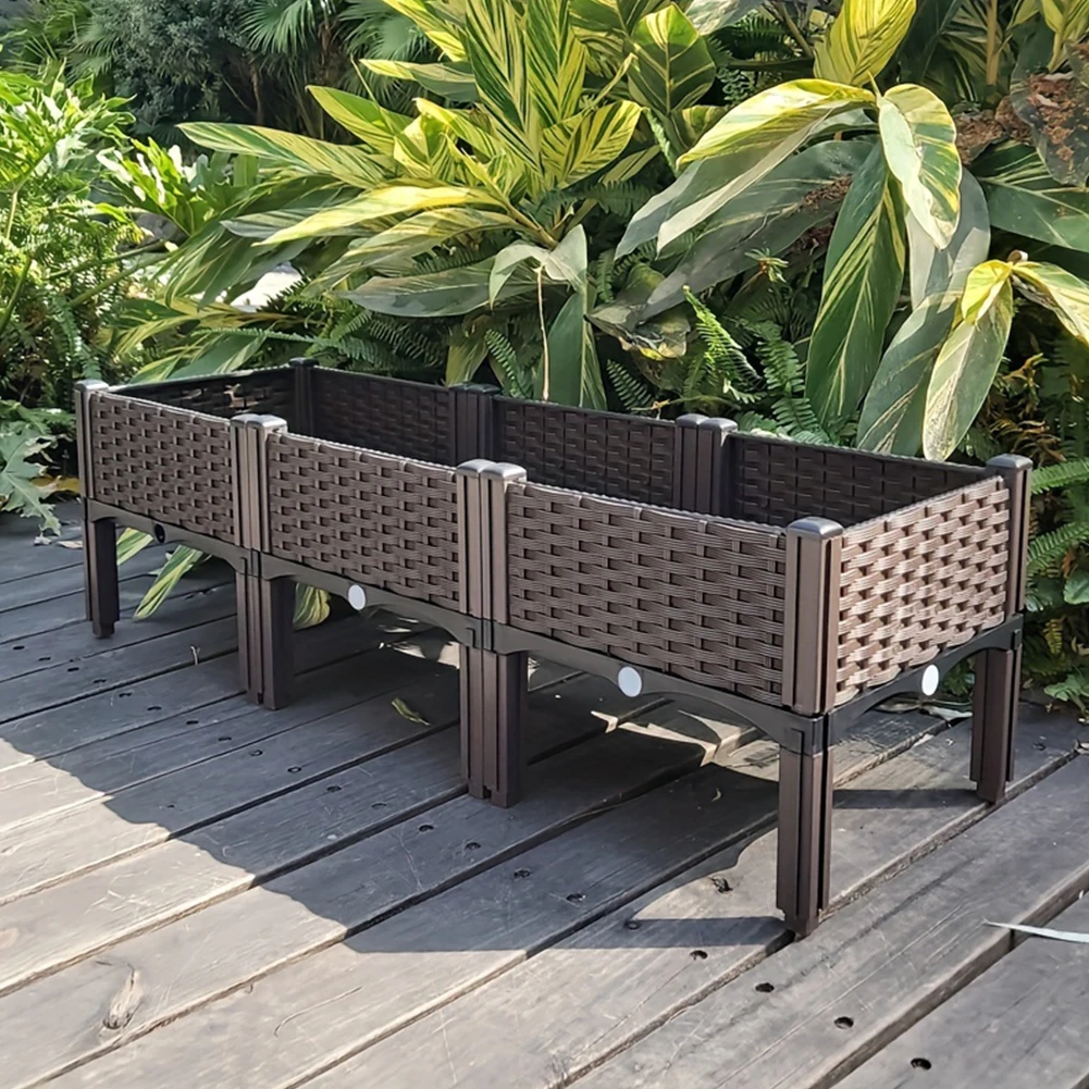 Plant Parenting - ขนาดใหญ่ความจุเตียงสวนผักกล่องบ้านระเบียงปลูกหม้ออุปกรณ์หนา Grow Garden Pots, Planters 1